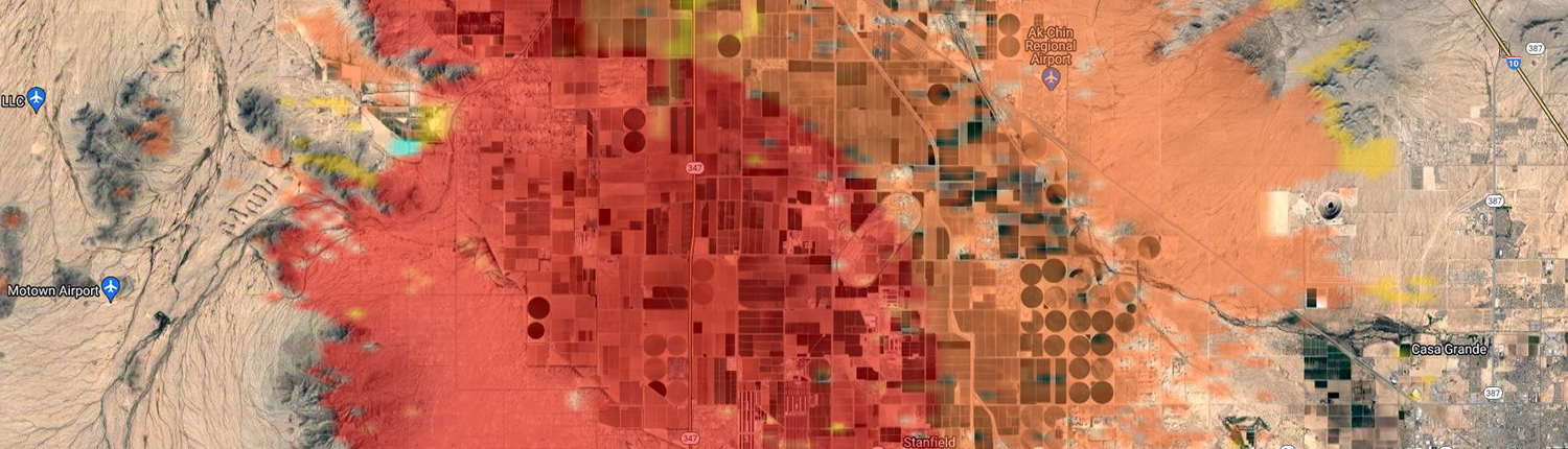 Heat map of our service area in Thunderbird Farms and Hidden Valley Maricopa Arizona